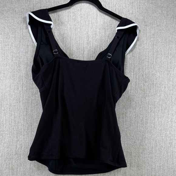 Tommy Bahama Island Cays Cabana Ruffle Tankini Top Black Large NWT UPF 50 - Picture 5 of 11